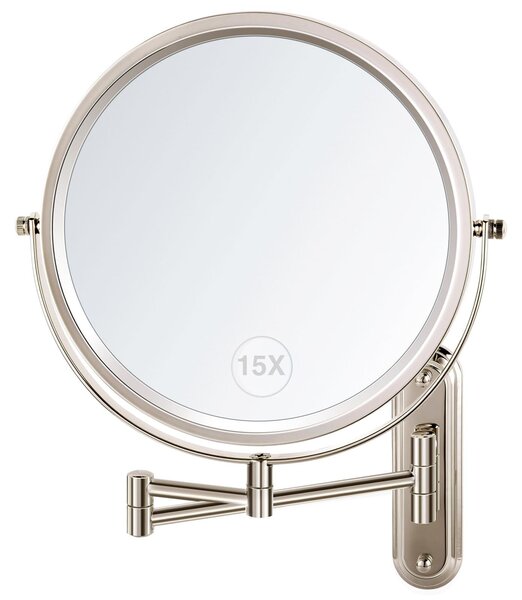 Specchio da trucco con asta, con ingrandimento 1x/15x