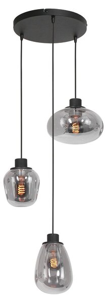 Steinhauer - lampada a sospensione - Reflexion - nero - vetro metallo - Ø 30cm - E27 - 3079ZW