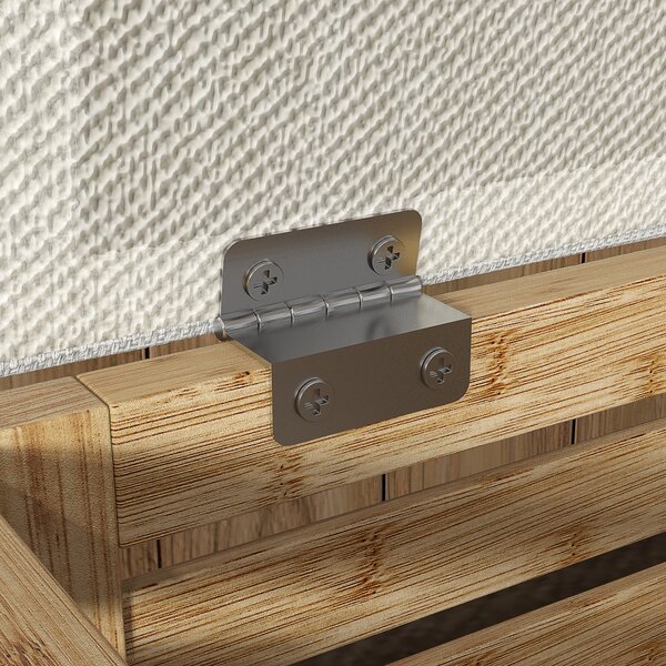 HOMCOM Cassapanca da storage pouf da storage 54.76 L design lamellato telaio in bamboo naturale 40 x 40 x 47 cm legno naturale