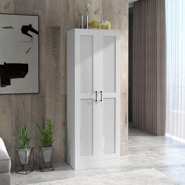 HOMCOM Armadio 2 ante mobile da salotto con 4 ripiani, stile contemporaneo, 60L x 36,5l x 175H | Aosom Italy
