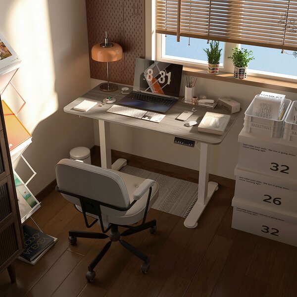 Vinsetto Scrivania elettrica sit-stand regolabile in altezza con funzione di memoria, scrivania regolabile in altezza 72-116 cm