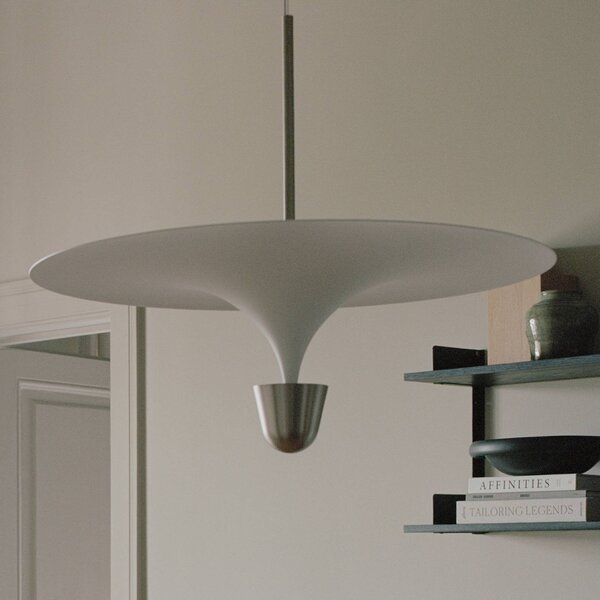New Works Lampada a sospensione Kantarell, dimmerabile, Alluminio / Grigio / Zincato, Soggiorno / Sala da pranzo, Metallo, Design, Lampada a sospensione