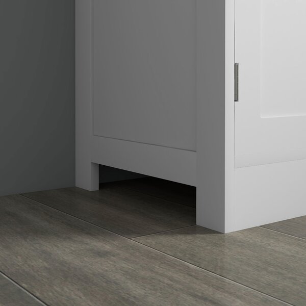 HOMCOM Buffet da cucina armadio multi-spazi 2 armadi, ante in vetro, 4 mensole in legno bianco