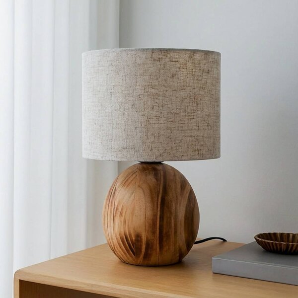 Lampada da tavolo Mayumi Lindby, Legno chiaro, Soggiorno / Sala da pranzo, Legno, Scandinavo, Lampada da tavolo