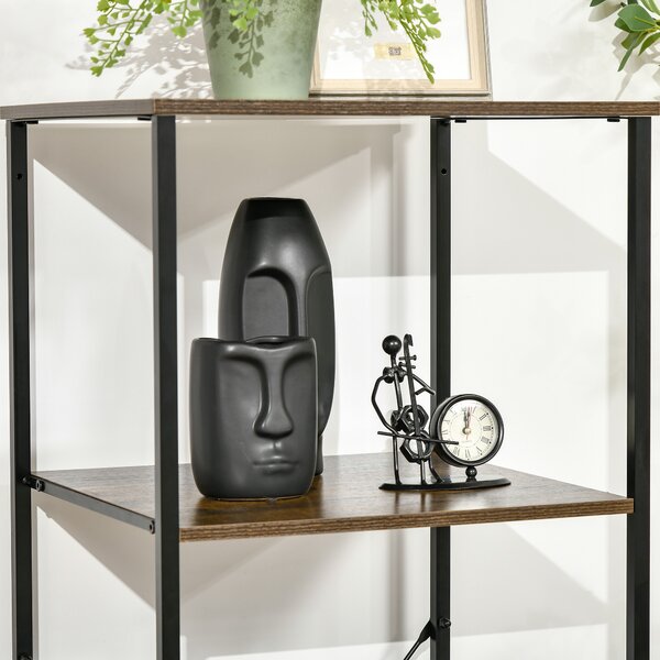 HOMCOM Mobile da archiviazione con ripiani e 3 cassetti in tessuto pieghevoli rimovibili, stile industriale, dim. 44L x 40l x 155H cm