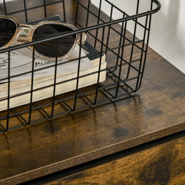 HOMCOM Mobile da archiviazione con ripiani e 3 cassetti in tessuto pieghevoli rimovibili, stile industriale, dim. 44L x 40l x 155H cm