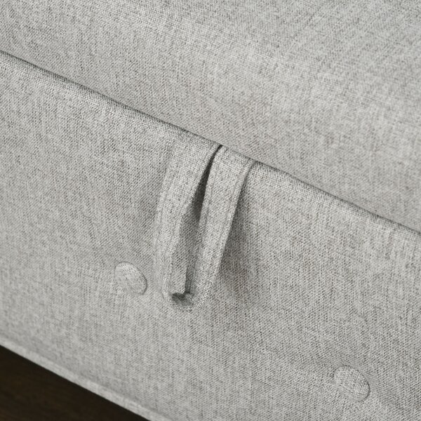 HOMCOM Panca banquette baule 2 in 1 in tessuto effetto lino con gambe in legno 146,5 x 49 x 72 cm grigio