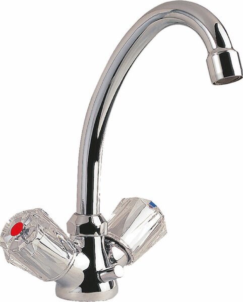 SCHÜTTE Rubinetto da cucina BRILLANT, rubinetto da cucina con bocca girevole, miscelatore da cucina, cromato