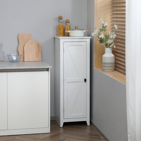 HOMCOM Armadio da Archiviazione buffet per Cucina Mobiletto Alto per Bagno Stile Classico con 3 ripiani regolabili - Altezza 120 cm in Legno Bianco