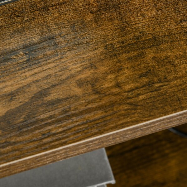 HOMCOM Tavolino da Notte con 2 Cassetti in Tessuto Mobiletto Ausiliario stile Industriale Comodino 2 cassetti - 45 x 40 x 70,5 cm - Legno e metallo