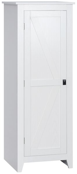 HOMCOM Armadio da Archiviazione buffet per Cucina Mobiletto Alto per Bagno Stile Classico con 3 ripiani regolabili - Altezza 120 cm in Legno Bianco