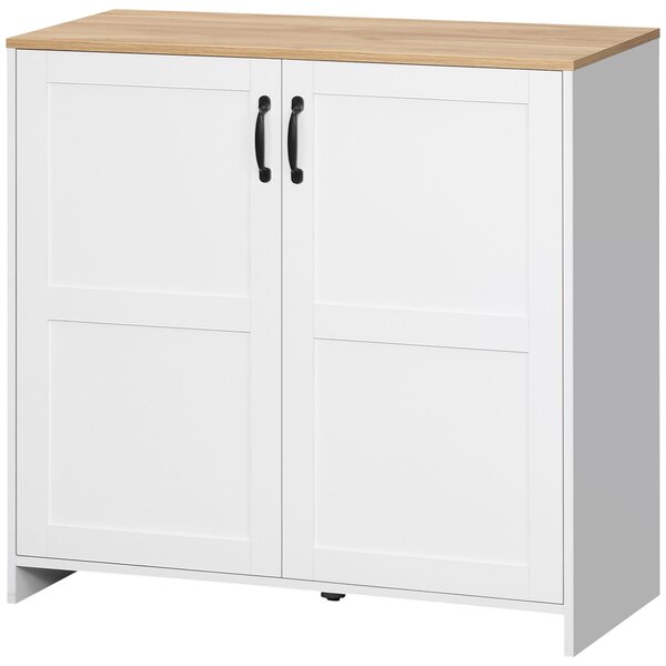 HOMCOM Mobile portaoggetti buffet cucina con 2 porte e 2 ripiani regolabili 90 x 39,5 x 88 cm