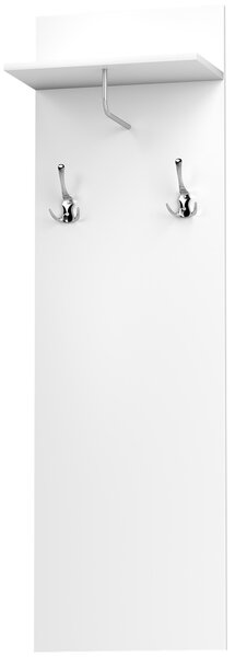 HOMCOM Porta-mantelli da parete mobile da ingresso con ripiano, 2 ganci e barra in alluminio, per ingresso, corridoio, camera
