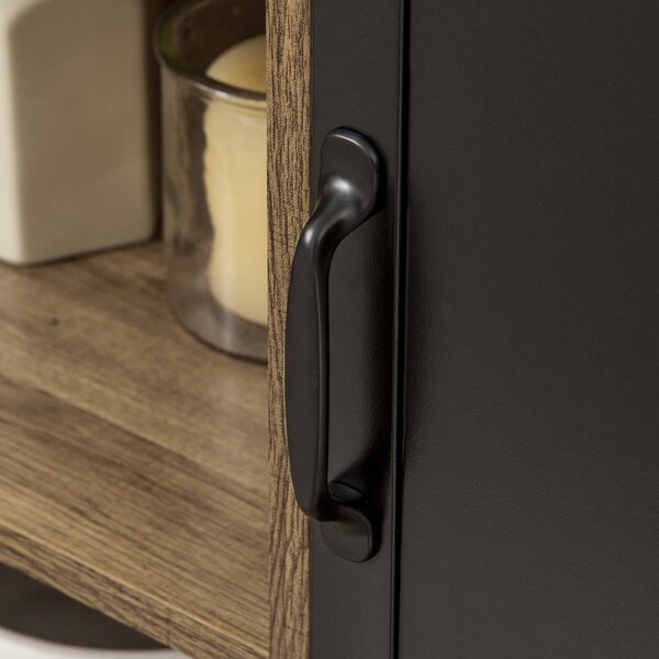 HOMCOM Buffet Industriale - Mobile da Salotto con 3 Nicchie Armadio - in Legno e Porta in Metallo Nero