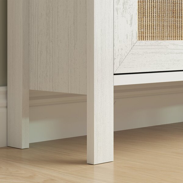 HOMCOM Mobile per scarpe scaffale per scarpe armadio 3 ante ribaltabili effetto intreccio in rattan - in legno legno naturale