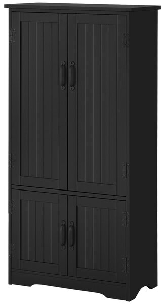 HOMCOM Buffet da cucina credenza contemporanea multi-ripostiglio 2 armadi 3 ripiani MDF pannelli particelle nero