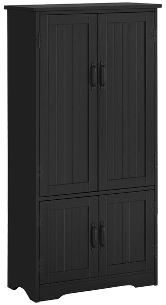 HOMCOM Buffet da cucina credenza contemporanea multi-ripostiglio 2 armadi 3 ripiani MDF pannelli particelle nero