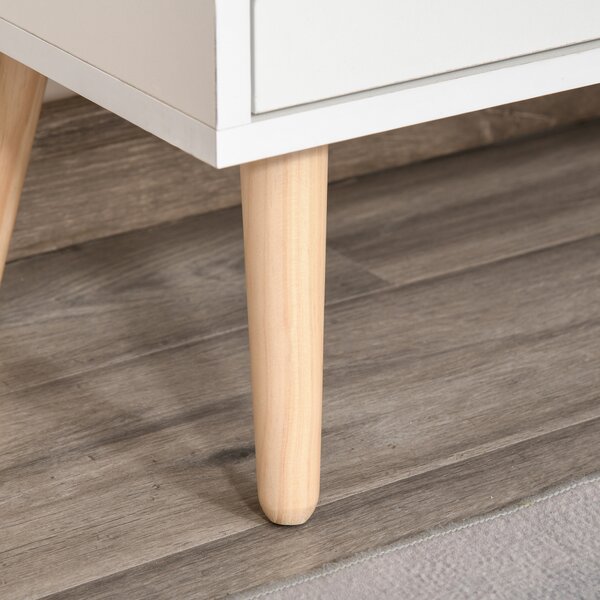HOMCOM Buffet Meuble de Rangement Design scandinave 2 armadi cassetto Coulissant Legno Bianco rovere Chiaro