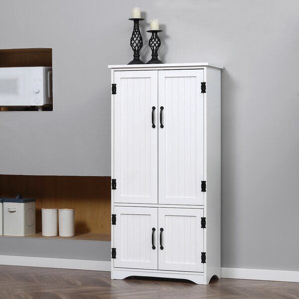 HOMCOM Buffet da cucina credenza da cucina contemporanea multispazio 2 armadietti 3 ripiani MDF pannelli particelle bianco | Aosom Italy