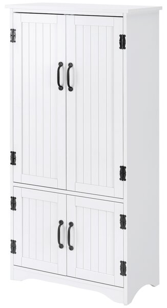 HOMCOM Buffet da cucina credenza da cucina contemporanea multispazio 2 armadietti 3 ripiani MDF pannelli particelle bianco | Aosom Italy