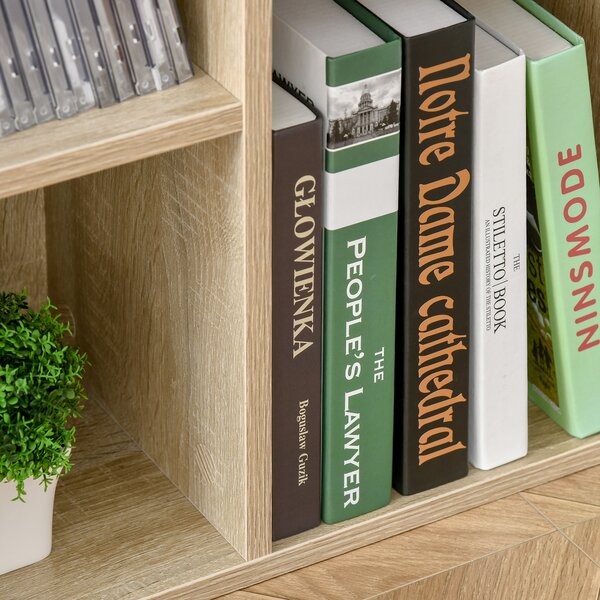 HOMCOM Mobile da archivio Libreria scaffale 7 cubi per interno, soggiorno, camera da letto - 50l x 24P x 106H cm, legno naturale