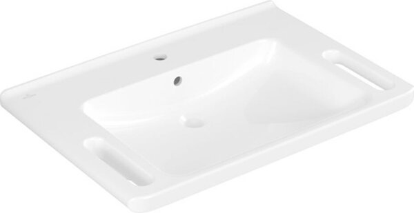 V&B Vicare lavabo 80x55cm, con foro per rubinetto, con troppopieno, bianco