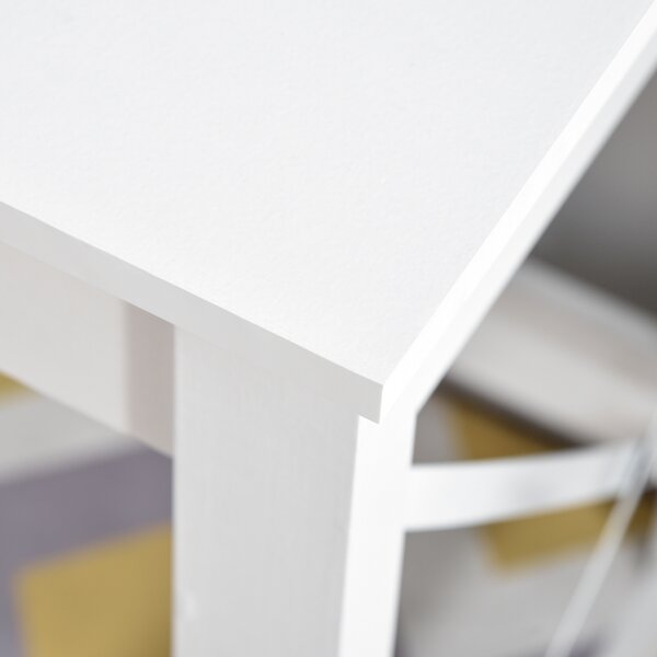 HOMCOM Scrivania con spazio di archiviazione, scrivania libreria in legno moderno con mensole e ampio piano per spazi ridotti ufficio a casa camera da letto, 105 x 50 x 137,5 cm, bianco