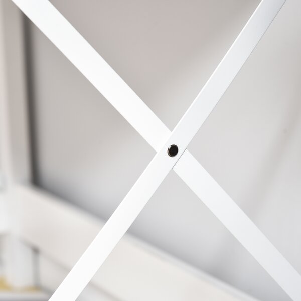 HOMCOM Scrivania con spazio di archiviazione, scrivania libreria in legno moderno con mensole e ampio piano per spazi ridotti ufficio a casa camera da letto, 105 x 50 x 137,5 cm, bianco