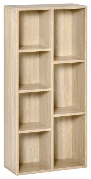 HOMCOM Mobile da archivio Libreria scaffale 7 cubi per interno, soggiorno, camera da letto - 50l x 24P x 106H cm, legno naturale
