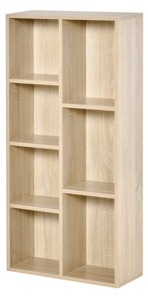 HOMCOM Mobile da archivio Libreria scaffale 7 cubi per interno, soggiorno, camera da letto - 50l x 24P x 106H cm, legno naturale
