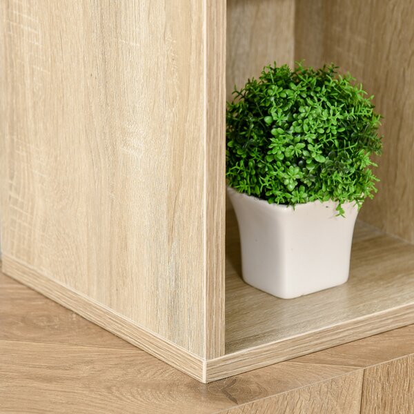 HOMCOM Mobile da archivio Libreria scaffale 7 cubi per interno, soggiorno, camera da letto - 50l x 24P x 106H cm, legno naturale