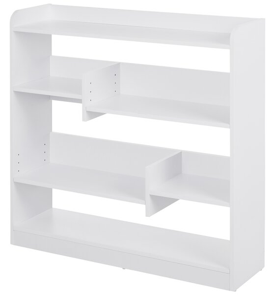 HOMCOM Libreria a scaffale Mobile da Archiviazione dim. 90L x 24l x 91H cm 4 Livelli 3 Pannelli posteriori Pannelli di Particelle Bianco