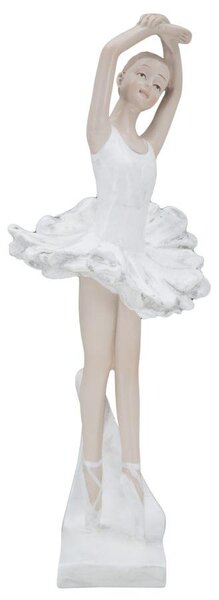 Ballerina Dicy 8x8x23 Cm In Resina Bianco