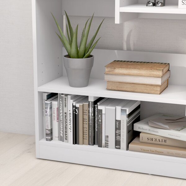 HOMCOM Libreria a scaffale Mobile da Archiviazione dim. 90L x 24l x 91H cm 4 Livelli 3 Pannelli posteriori Pannelli di Particelle Bianco
