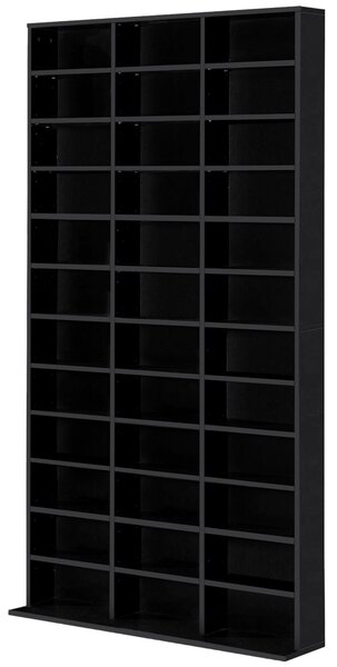 HOMCOM Libreria per CD/DVD Mensola per 1116 CD con 36 Scomparti Regolabili in Altezza, 102x24x195 cm, Nero | Aosom Italy