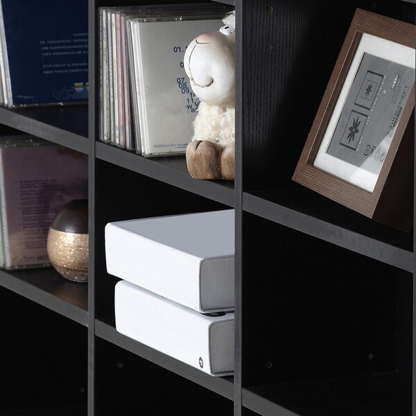 HOMCOM Libreria per CD/DVD Mensola per 1116 CD con 36 Scomparti Regolabili in Altezza, 102x24x195 cm, Nero | Aosom Italy
