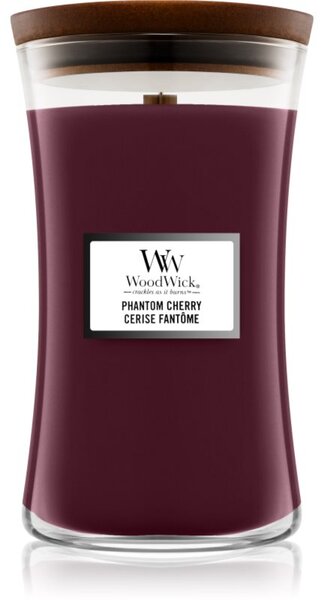 Woodwick Phantom Cherry candela profumata con stoppino in legno 609.5 g