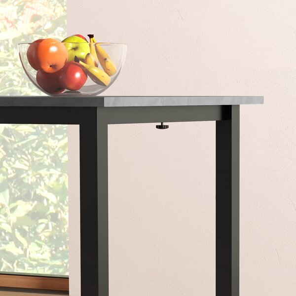 HOMCOM Tavolo da pranzo estensibile tavolo da cucina design moderno con grande piano 6 persone struttura in acciaio grigio scuro