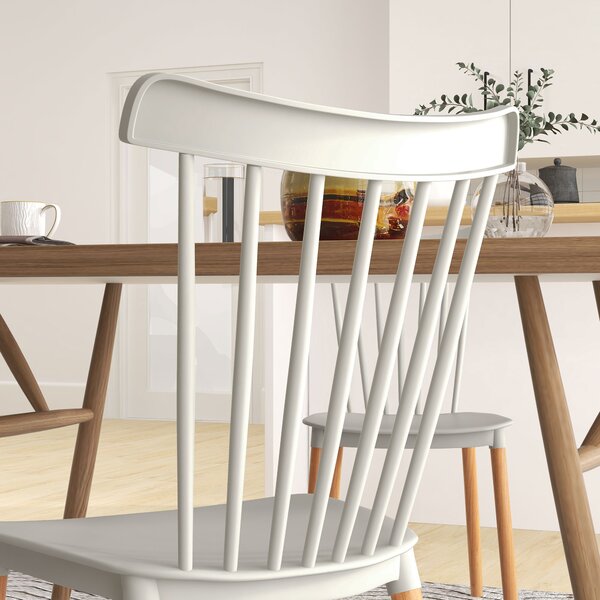 HOMCOM Set di 4 sedie stile scandinavo schienale alto seduta in polipropilene gambe in faggio 48 x 52,5 x 83 cm grigio