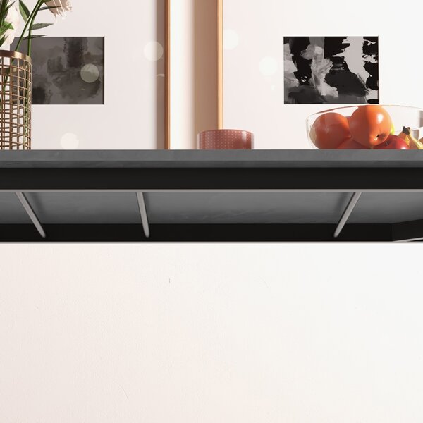HOMCOM Tavolo da pranzo estensibile tavolo da cucina design moderno con grande piano 6 persone struttura in acciaio grigio scuro