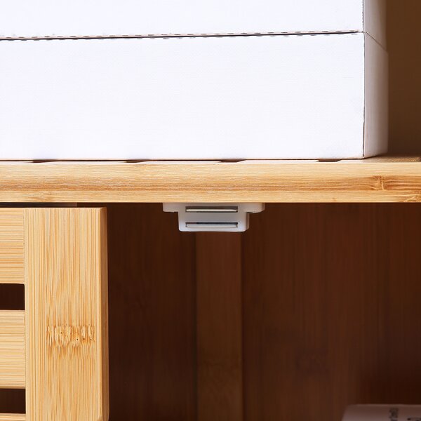 HOMCOM Buffet mobile da cucina 3 porte traforate e ripiani in bambù 100 x 35 x 82 cm naturale