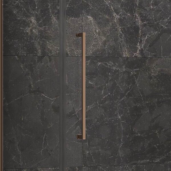 Kamalu box doccia 90x100 telaio colore rame porta battente laterale fisso 90cm | kt5000rg
