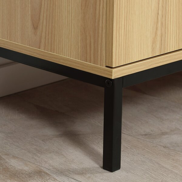 HOMCOM Mobile buffet da archiviazione 2 armadietti ripiano regolabile 3 cassetti stile contemporaneo - dim. 120L x 39,5l x 77H cm