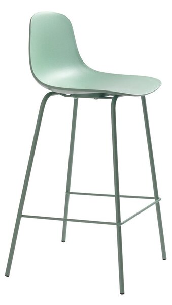Sgabello da bar verde chiaro in plastica (altezza della seduta 67,5 cm) Whitby – Unique Furniture