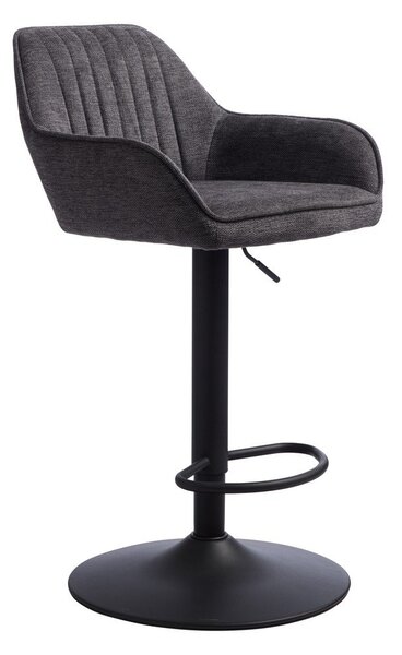 Sgabello da bar grigio scuro imbottito con altezza regolabile/con braccioli (altezza della seduta 65 cm) Nolan – Unique Furniture