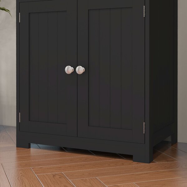HOMCOM Credenza da cucina buffet vaisselier mobile da archiviazione multi-ripostiglio dim. 60L x 30P x 162H cm nero