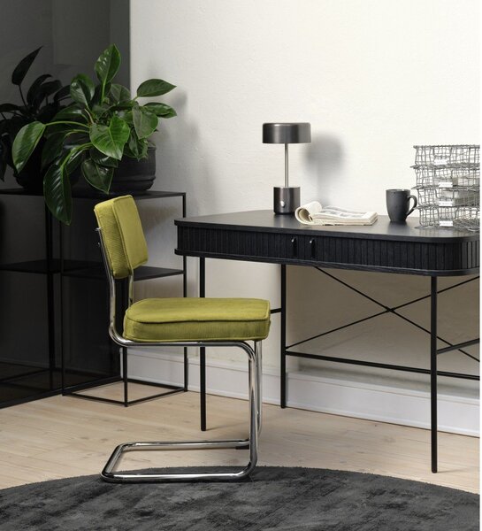 Sedia da pranzo in velluto a coste giallo Rupert - Unique Furniture