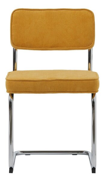 Sedia da pranzo in velluto a coste giallo Rupert - Unique Furniture