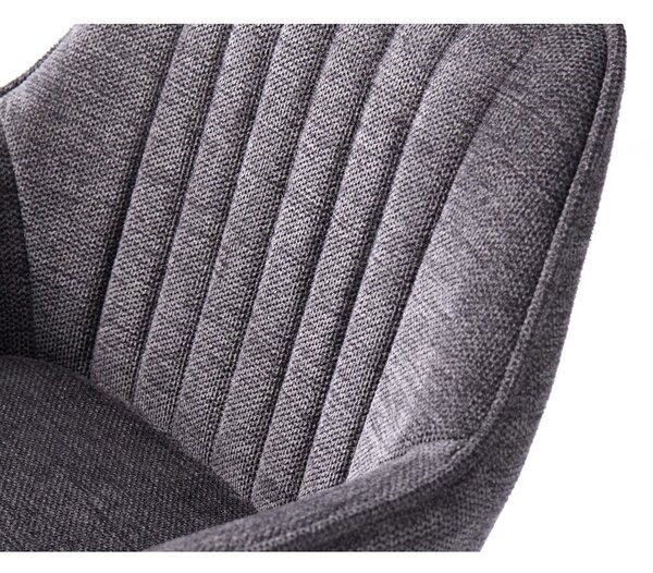 Sgabello da bar grigio scuro imbottito con altezza regolabile/con braccioli (altezza della seduta 65 cm) Nolan – Unique Furniture