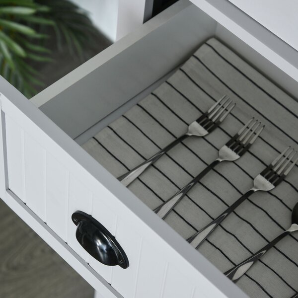 HOMCOM Armadio da cucina buffet cucina multi-scomparti ripiani regolabili 4 ante grande cassetto 76,2 x 40,2 x 183 cm grigio | Aosom Italy